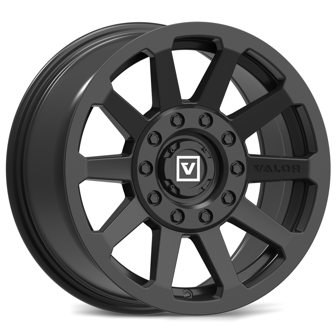 Valor Off-Road V02 UTV Wheel  in black on white background 