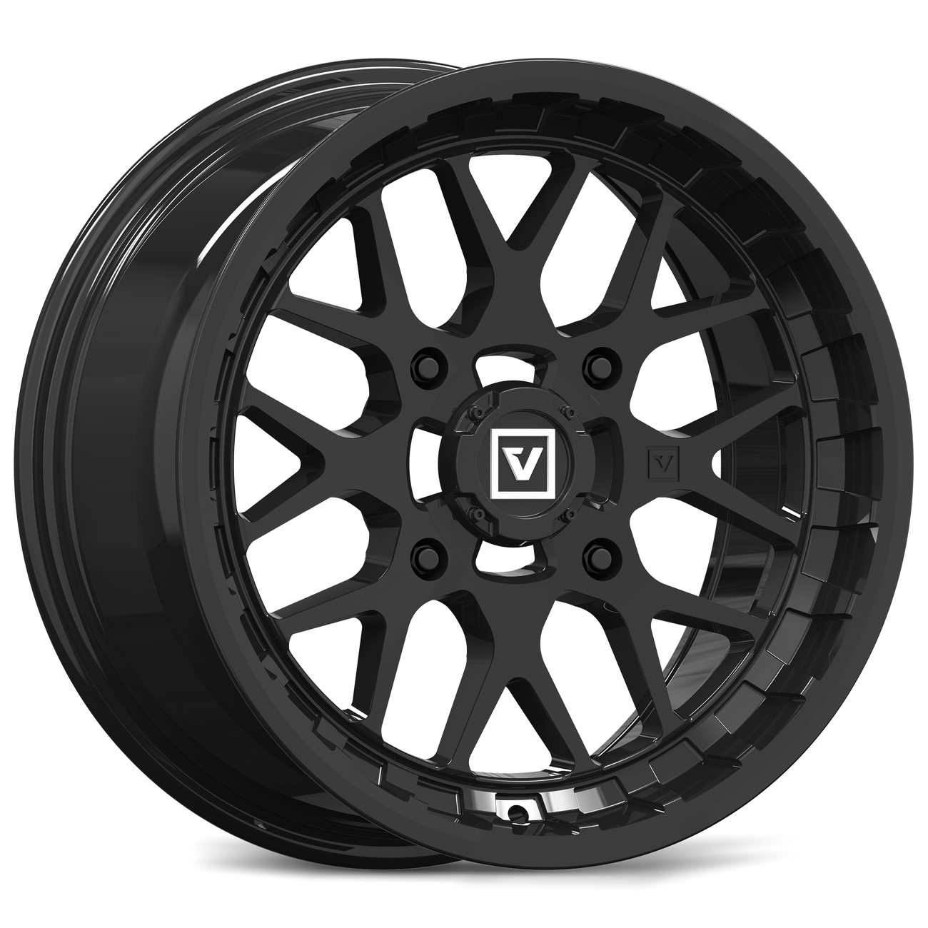 Valor Offroad V03 UTV Wheel in black on white background 