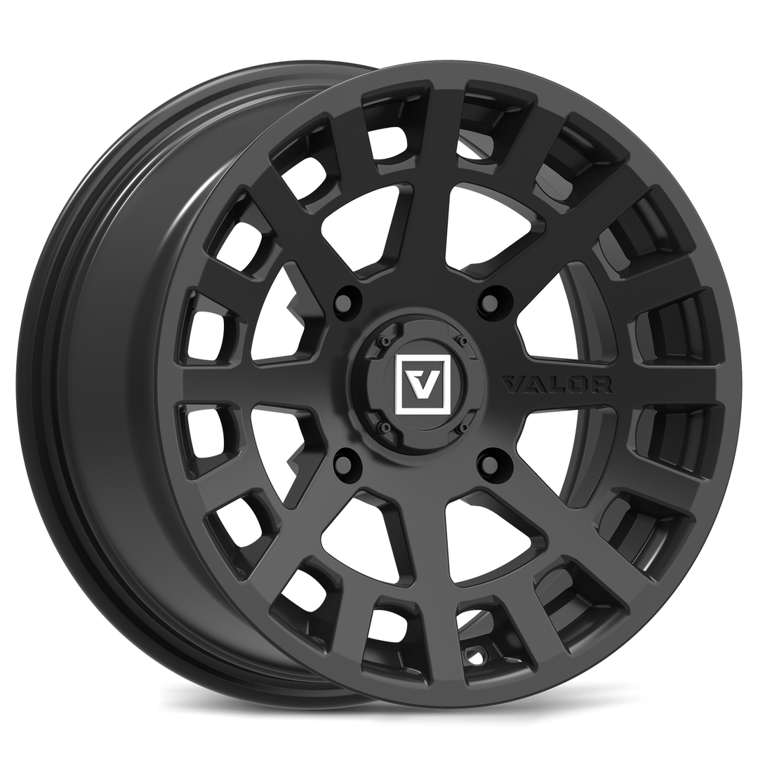 Valor Offroad V04 UTV Wheel  in black on white background 