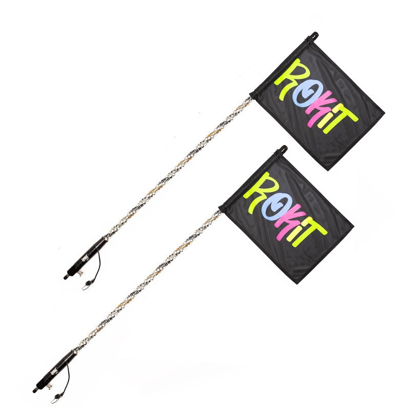 LED WHIPS from rokit in a pair on white background 