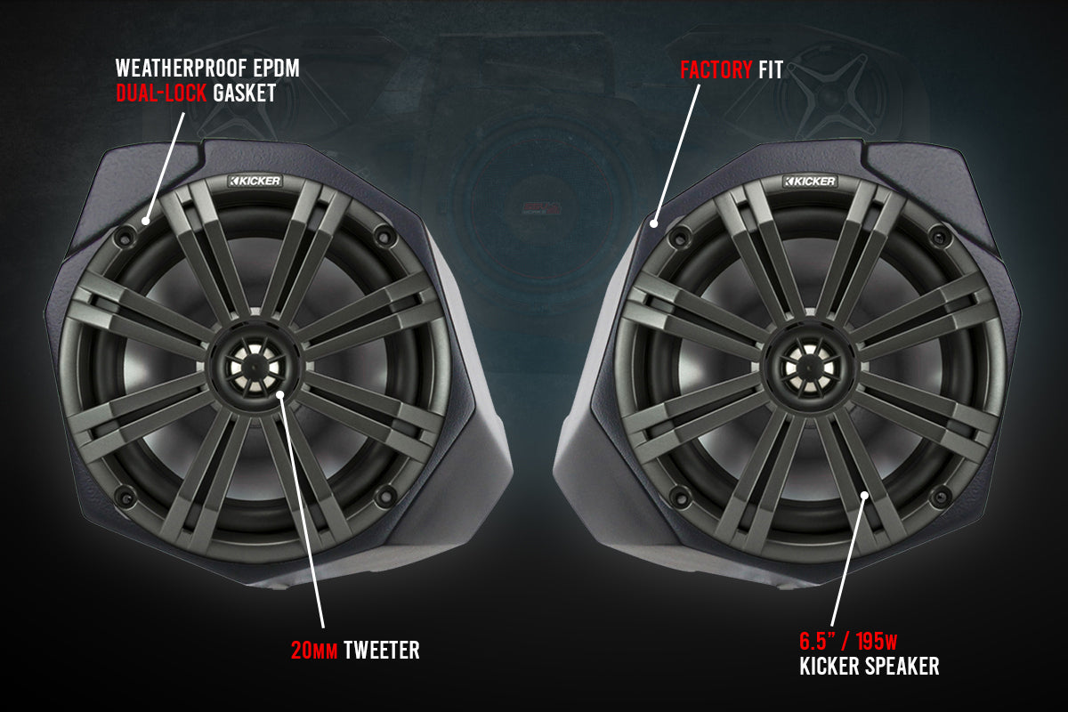 2017-2022 Can Am X3 6.5" Front-Kick Speaker-Pods