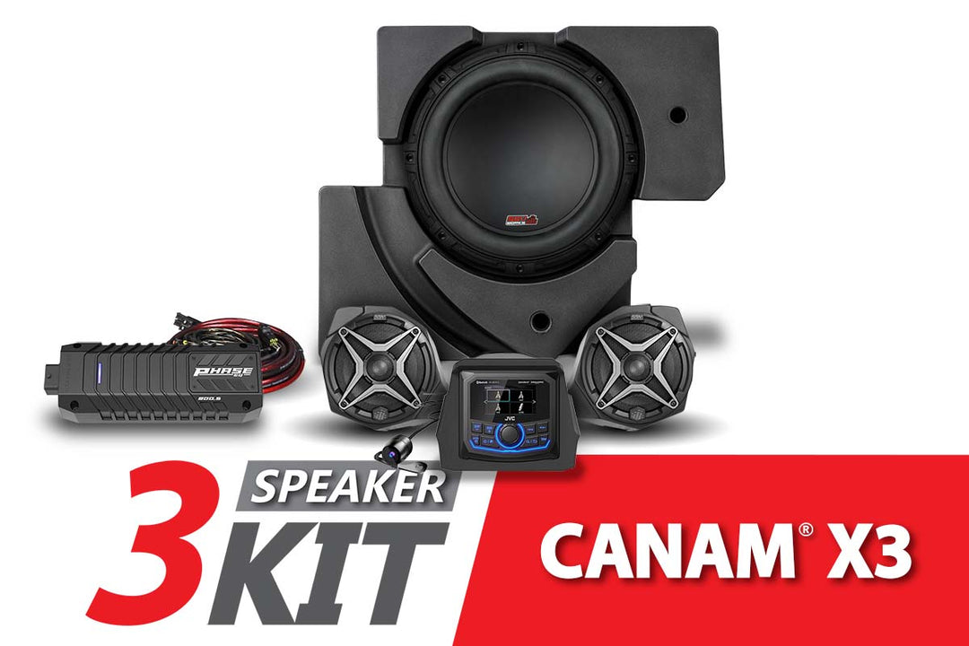 2017-2024 CanAm X3 Complete SSV 3-Speaker Plug-and-Play System w/JVC