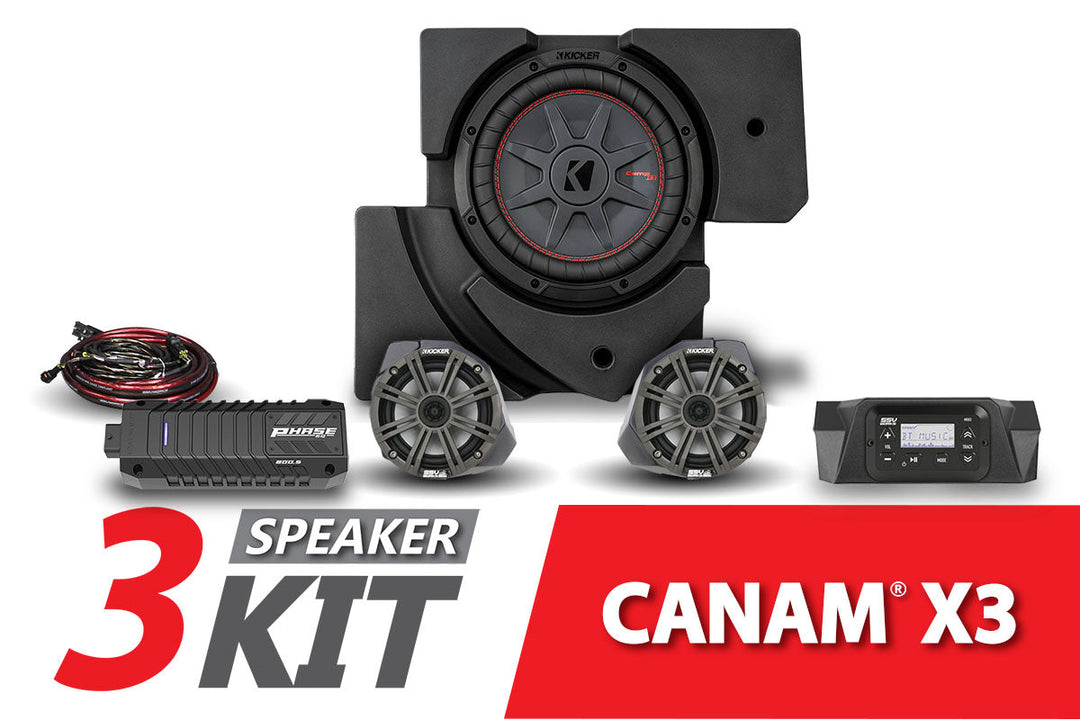 2017-2023 Can Am X3 Complete Kicker 3-Speaker Plug-and-Play System