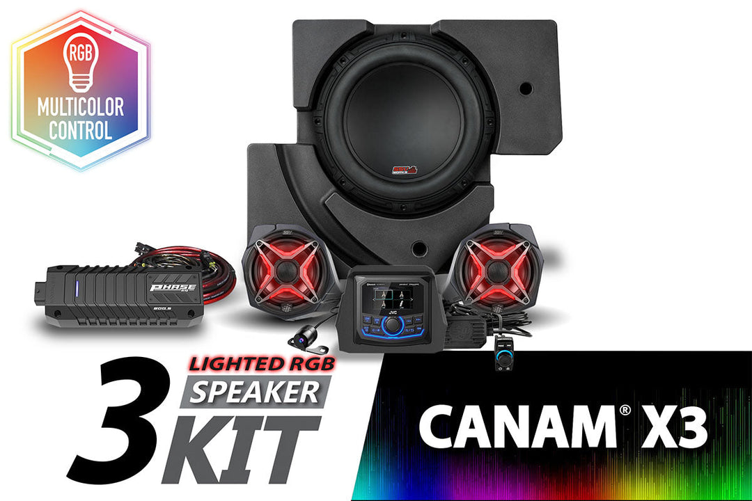 2017-2024 CanAm X3 Lighted 3-Speaker Plug-and-Play System w/JVC