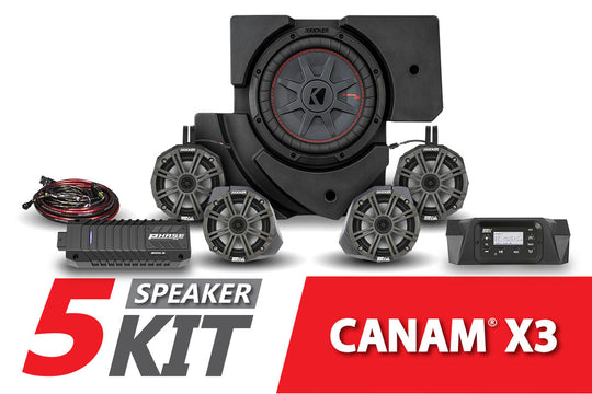 2017-2023 Can Am X3 Complete Kicker 5-Speaker Plug-and-Play System