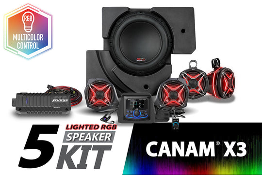 2017-2024 CanAm X3 Lighted 5-Speaker Plug-and-Play System w/JVC