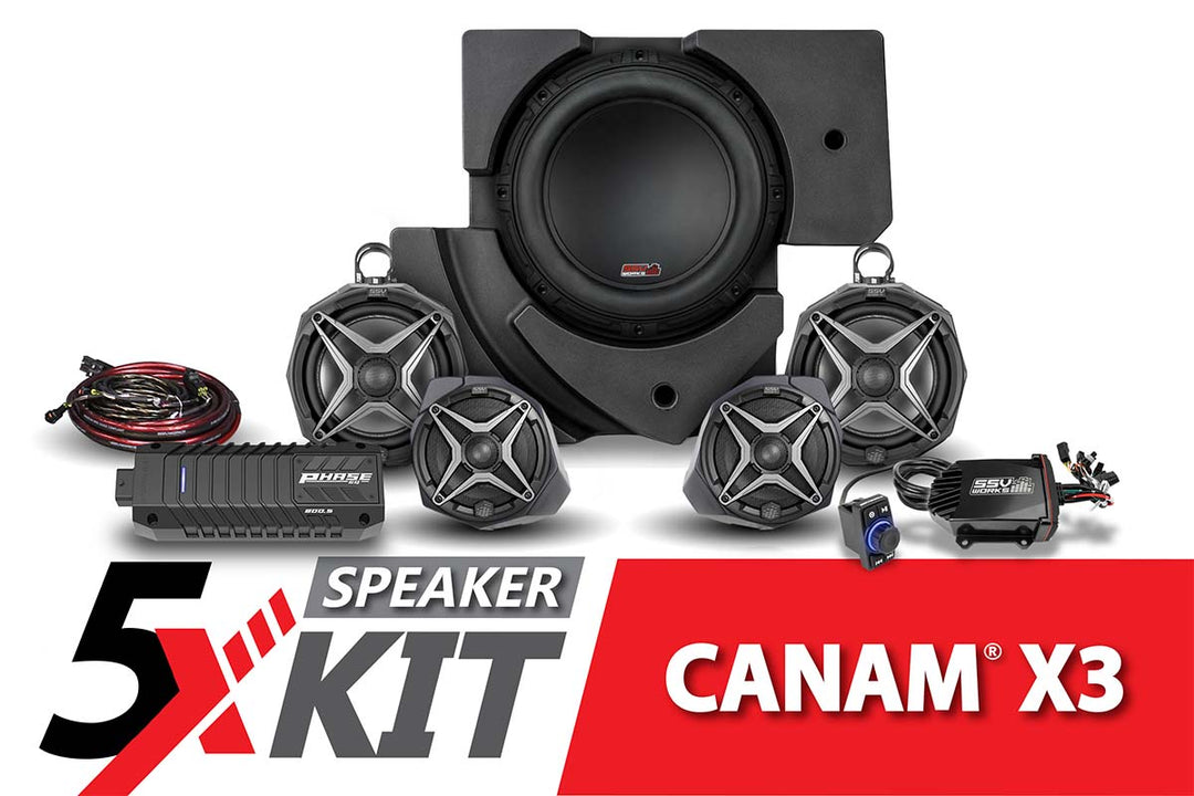 2017-2024 CanAm X3 Complete Phase X 5-Speaker Plug-and-Play System