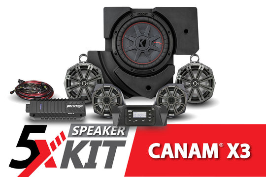 2017-2023 Can Am X3 Complete Kicker 5-Speaker Phase X Plug-and-Play System