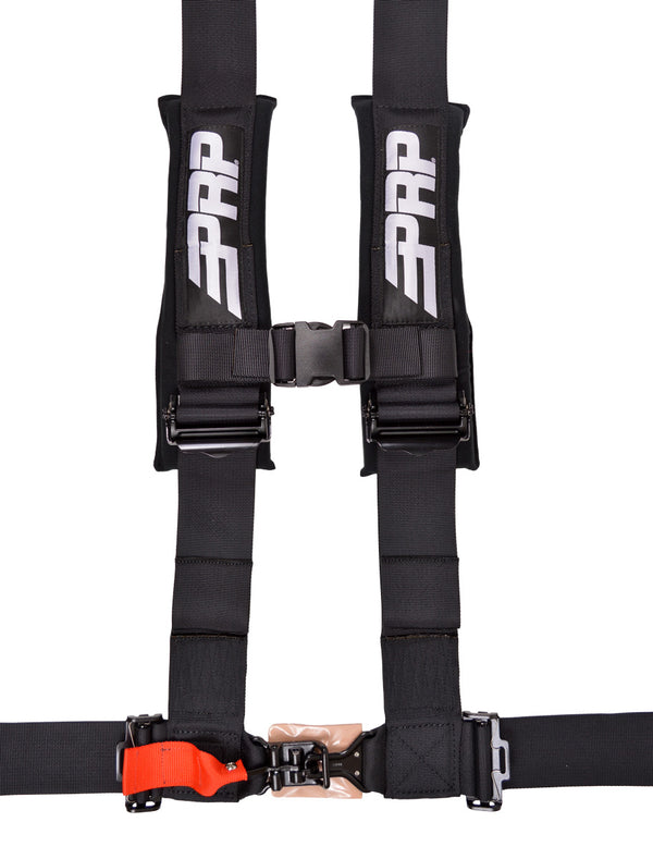 prp harness 3 inch 4 point harness in black on white background 