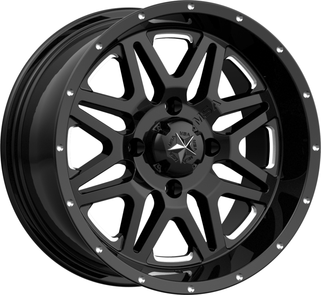 MSA M26 Vibe Milled Gloss Black UTV Wheel - Revolution Off-Road