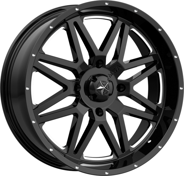 M26 Vibe Milled Gloss Black UTV Wheel | MSA