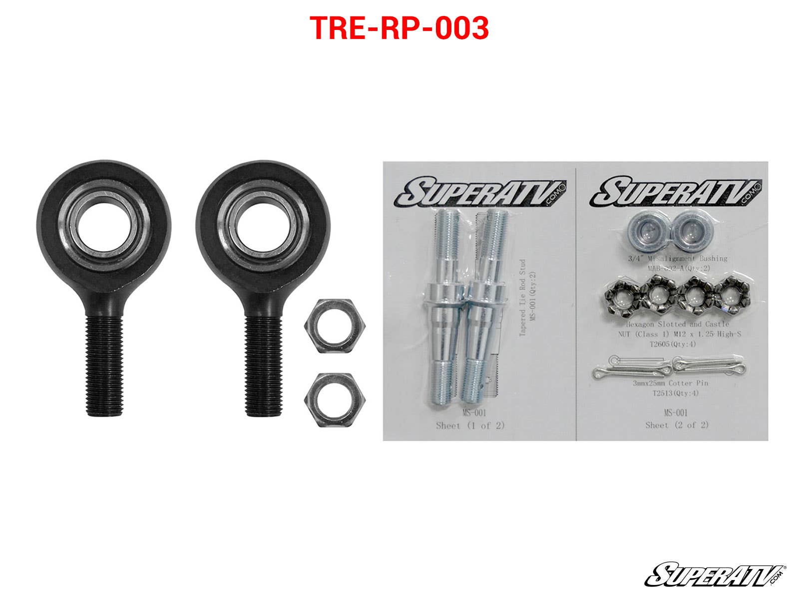 Polaris RZR XP Turbo Heavy Duty Tie Rod End Replacement Kit