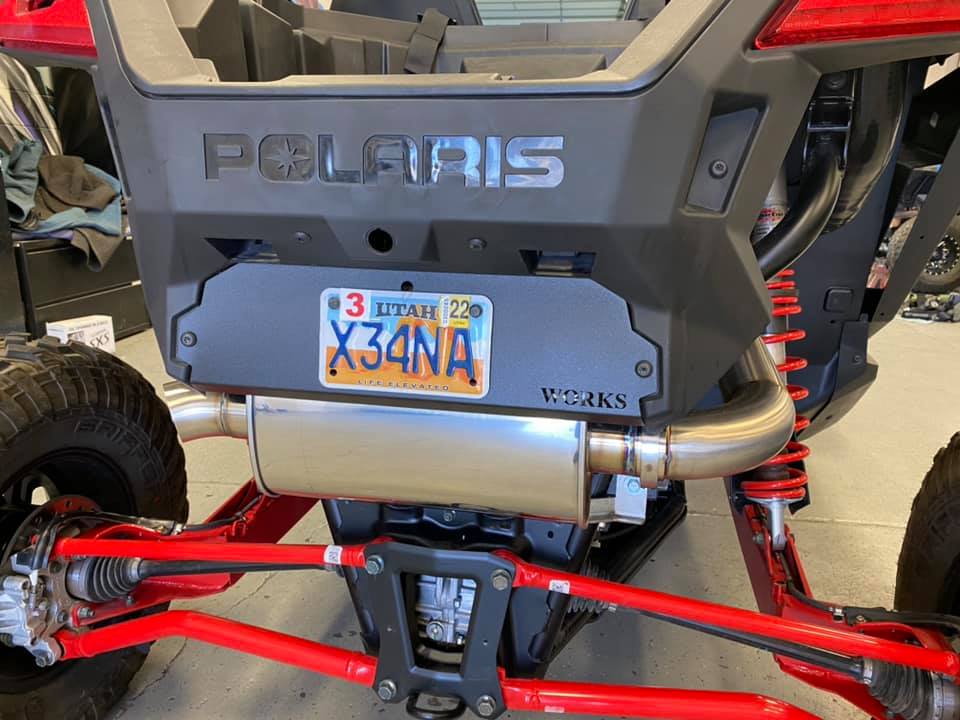 Works Power Rear License Plate Panel - Polaris Pro XP