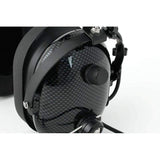 Rugged Radios H22 Over the Head (OTH) Headset for 2-Way Radios - Black Carbon Fiber