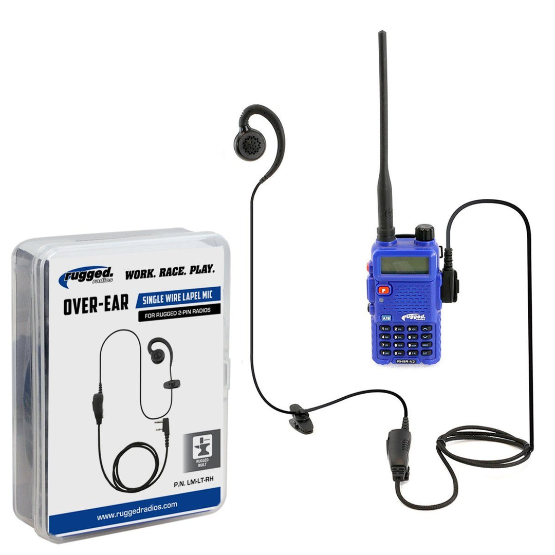 Rugged Radios Single Wire Ear Hook Lapel Mic for Rugged Handheld Radios - Revolution Off-Road