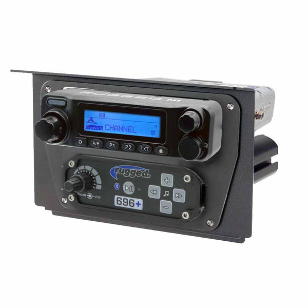 rugged radios intercom and radio mount on white background 
