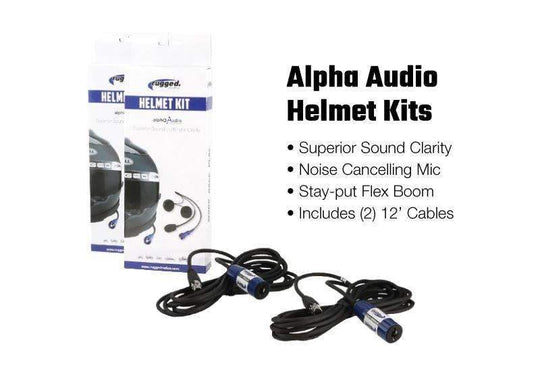 rugged radios alpha helmet kit on white background 