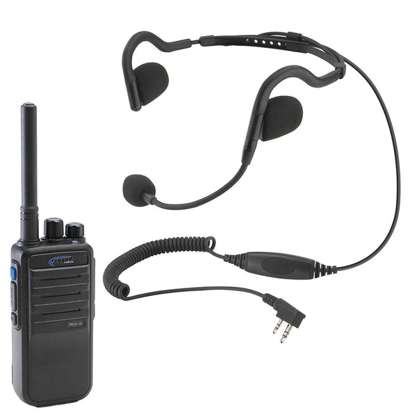 Rugged Radios RDH Digital Handheld Radio and H10 Lightweight Headset Bundle