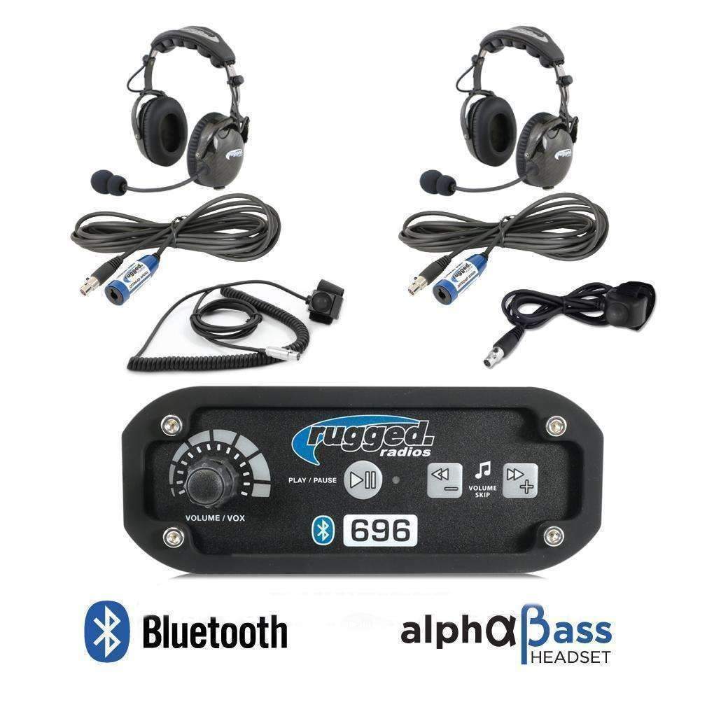 Rugged Radios RRP696 2 Person Bluetooth Intercom System with AlphaBass Headsets - Revolution Off-Road