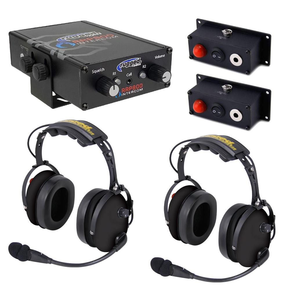 Rugged Radios RRP800 Fire & Safety Dual Radio Intercom 2 Place Kit - Revolution Off-Road