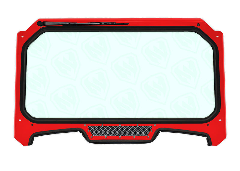 RZR XP 1000 Windshield - red with chrome mesh