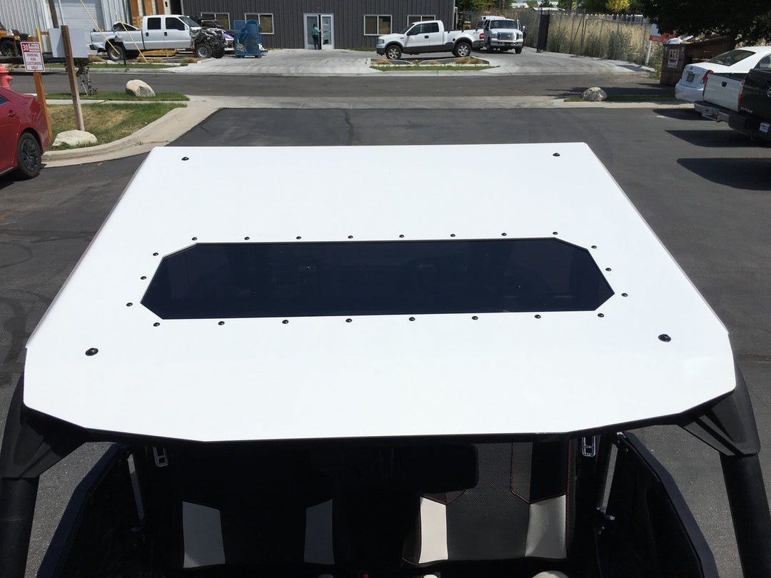 rzr xp1000 roof - white installed front view