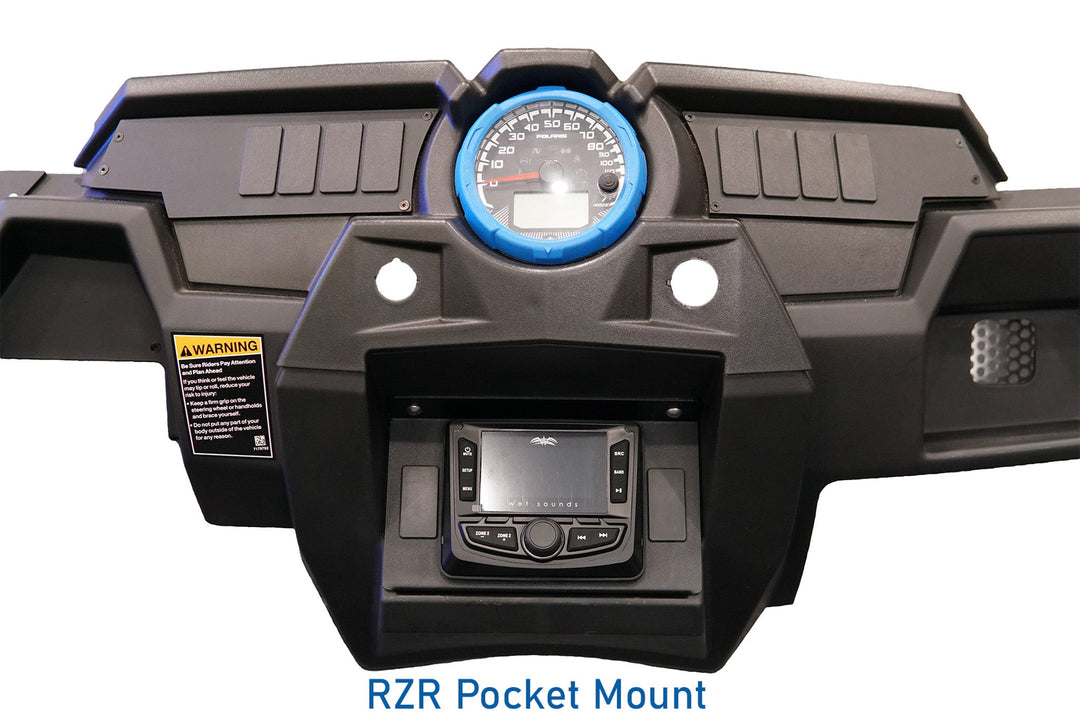 UTV Stereo RZR Pocket Head Unit Mount With Rocker Switch Cutouts